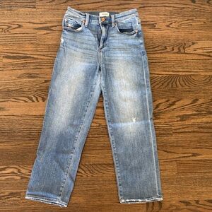 Pistola High Rise Cropped Light Blue Straight Leg Jeans